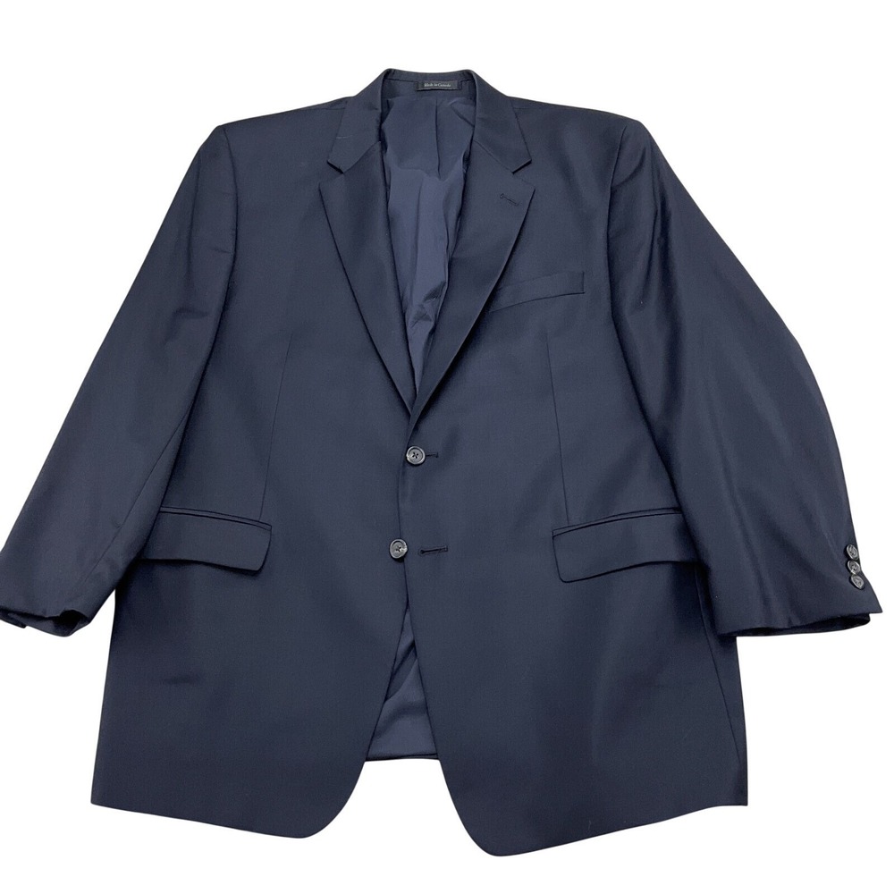 Lauren Ralph Lauren Blazer Mens 44R Navy Blue Preppy Two Button Jacket Wool